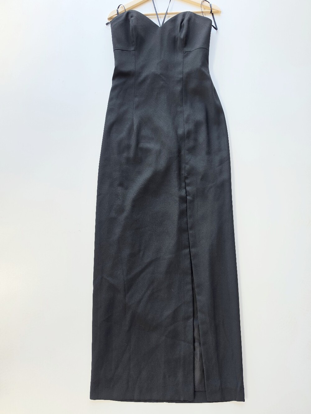 Cache Vintage Black Strapless Formal Evening Gown Maxi